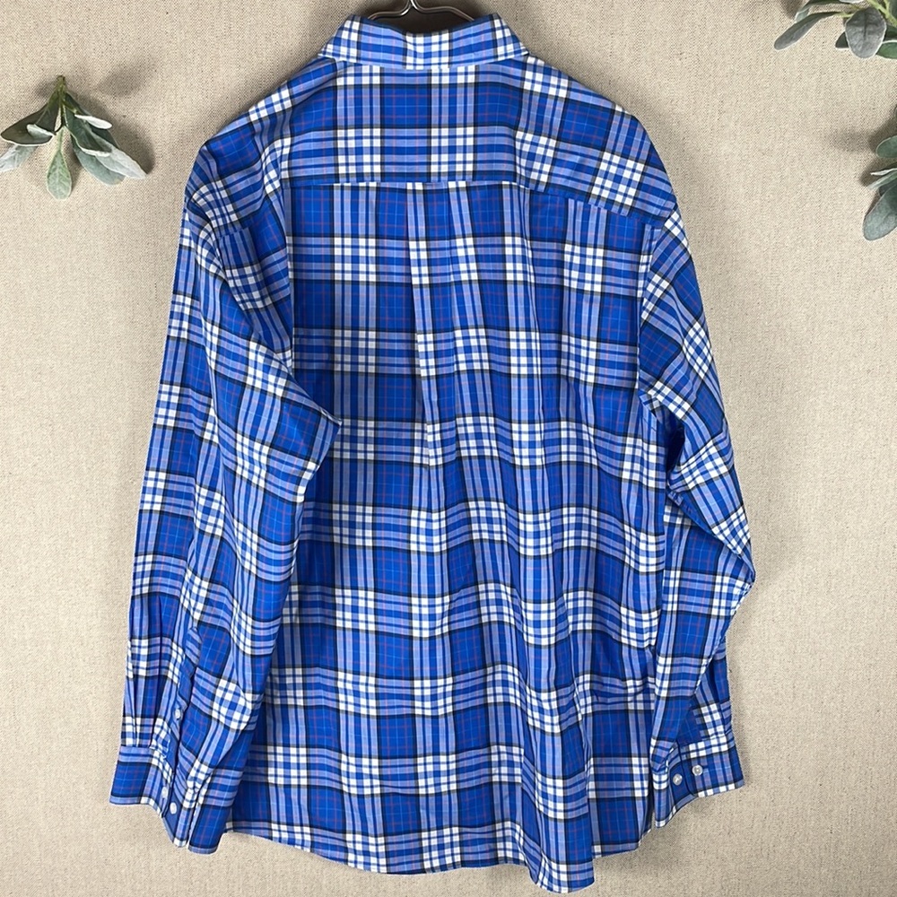Jos. A. Bank > Blue Plaid Button Down Shirt Large - Picture 7 of 7